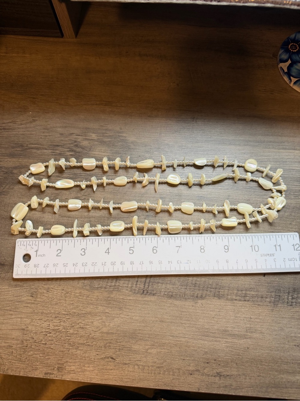 Mother of Pearl Beaded Necklace 48” #C310 MOP shells gorgeous! - Picture 9 of 9